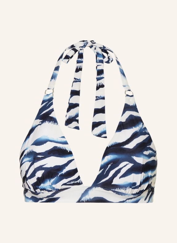 CYELL Halter neck bikini top WAVY WATER BLUE/ WHITE