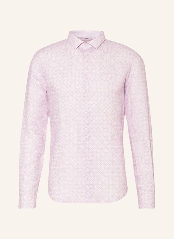 Q1 Manufaktur Linen shirt extra slim fit LIGHT PURPLE/ ECRU