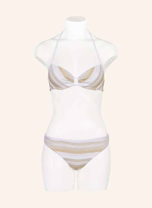Max Mara BEACHWEAR Basic bikinibroekje SWAMI met glittergaren WIT / GOUD