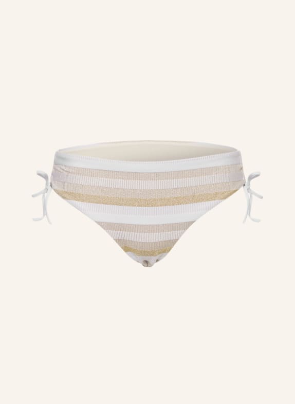 Max Mara BEACHWEAR High waist bikini bottoms SIMONA with glitter thread WHITE/ GOLD