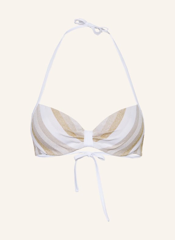 Max Mara BEACHWEAR Underwired bikini top AZURRA with glitter thread WHITE/ GOLD