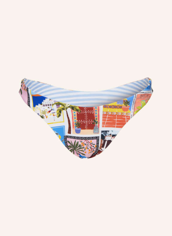 SEAFOLLY Brazilian-Bikini-Hose ON VACATION zum Wenden HELLBLAU/ WEISS