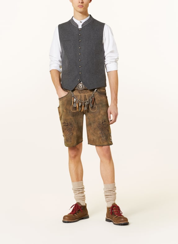 Hammerschmid Vestă tradițională MAX Regular Fit GRI / NEGRU