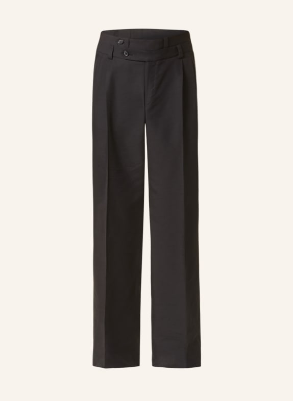 DOLCE & GABBANA Regular fit trousers with silk BLACK