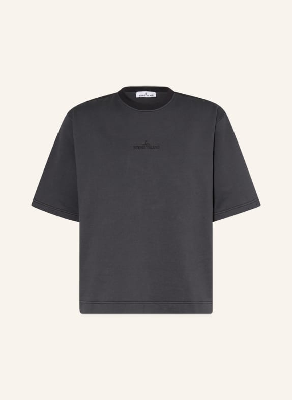 STONE ISLAND T-Shirt im Materialmix DUNKELGRAU