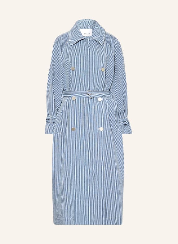 REMAIN Jeans-Trenchcoat BLAU/ WEISS