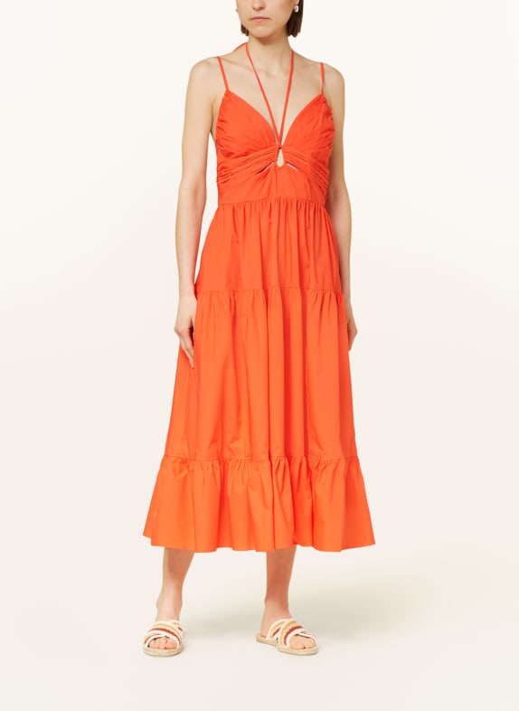 ULLA JOHNSON Kleid PHOEBE mit Cut-outs ROT