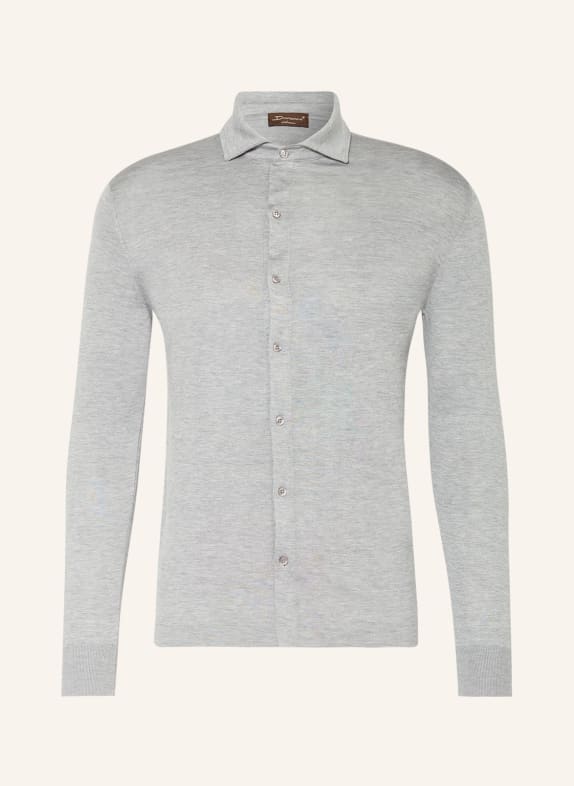 DORIANI Strickhemd Slim Fit mit Seide
