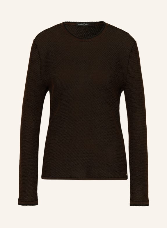 MARC CAIN Pullover mit Glitzergarn BRAUN