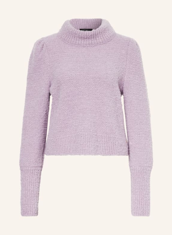 MARC CAIN Sweter z błyszczącą przędzą 721 bright lavender