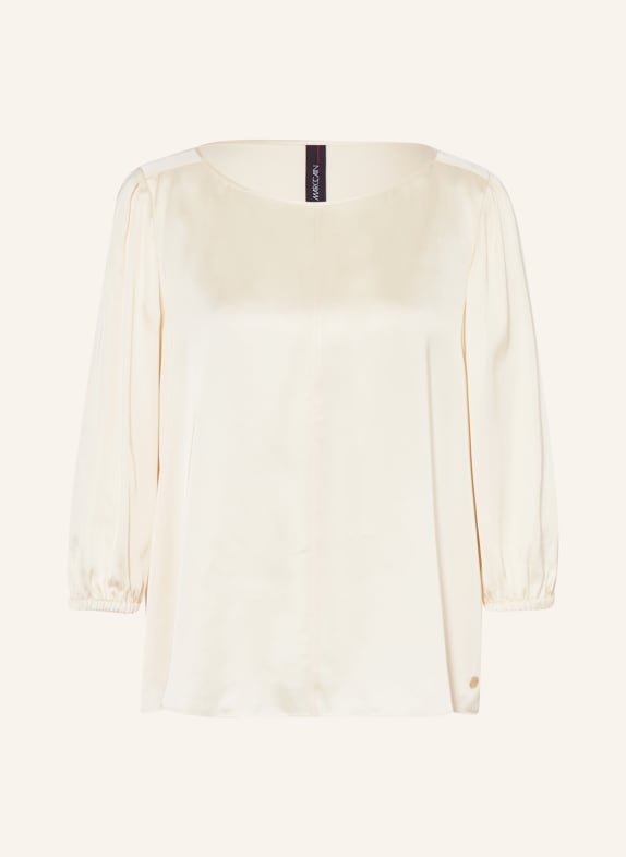 MARC CAIN Shirt blouse made of satin with 3/4 sleeves 116 soft cream