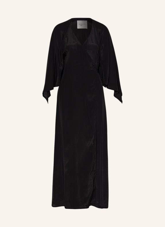 ENVELOPE 1976 Sukienka kopertowa COTE D'AZUR z dodatkiem jedwabiu CZARNY
