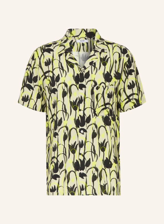 arrels BARCELONA Resort shirt BEIGE TULIPS × CECILIA CARLSTED Comfort fit LIGHT GREEN/ DARK GREEN