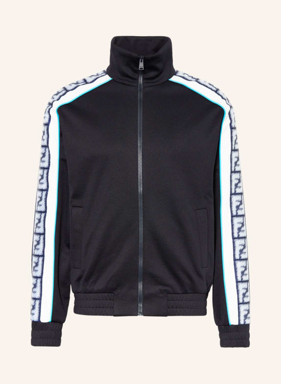 FENDI Training jacket with tuxedo stripe BLUE/ WHITE/ BLACK