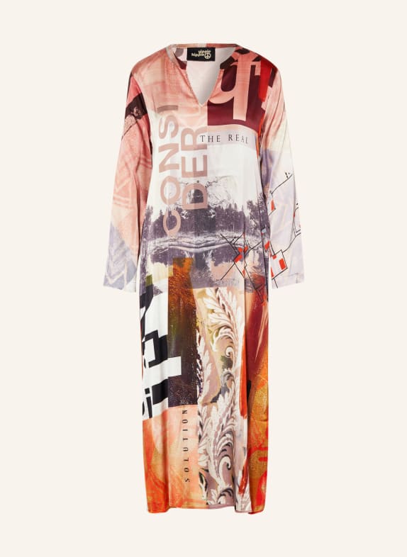 yippie hippie Satin dress BEIGE / CREAM / ORANGE