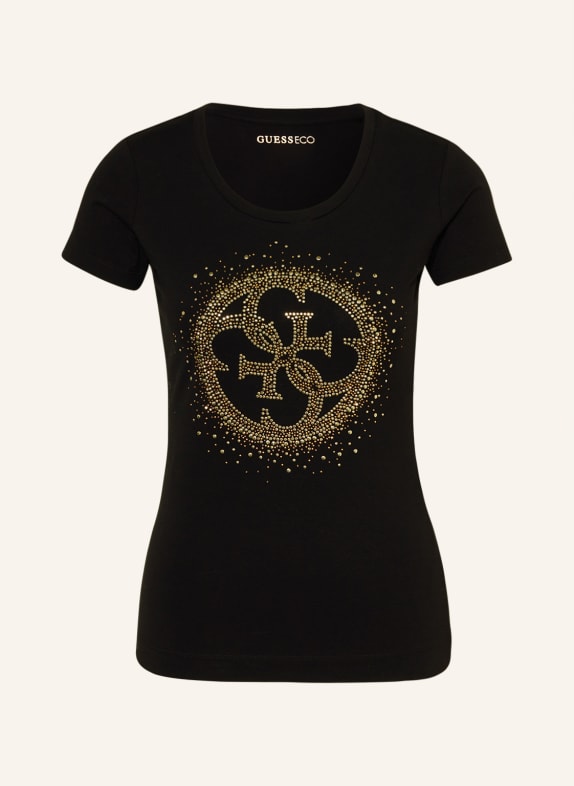 GUESS T-shirt with decorative gems BLACK
