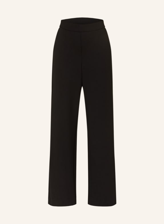 LANIUS Wide leg trousers made of jersey BLACK