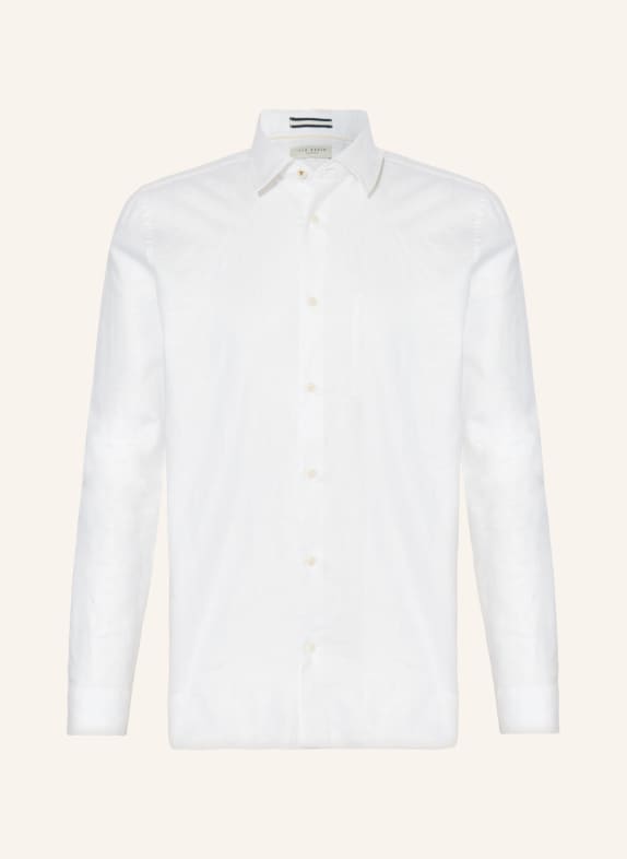 TED BAKER Hemd KINGWEL Regular Fit mit Leinen WEISS