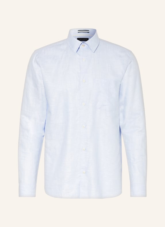 TED BAKER Hemd KINGWEL Regular Fit mit Leinen HELLBLAU