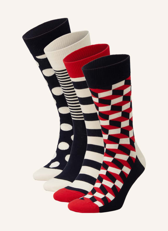 Happy Socks 4-pack socks CLASSIC NAVY with gift box