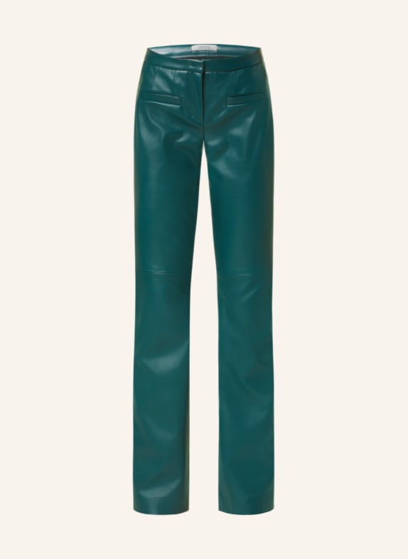 DOROTHEE SCHUMACHER Kalhoty v koženém vzhledu PETROLEJOVÁ