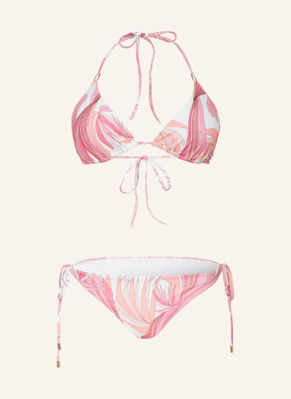 MELISSA ODABASH Triangel-Bikini CANCUN WEISS/ ROSA/ LACHS