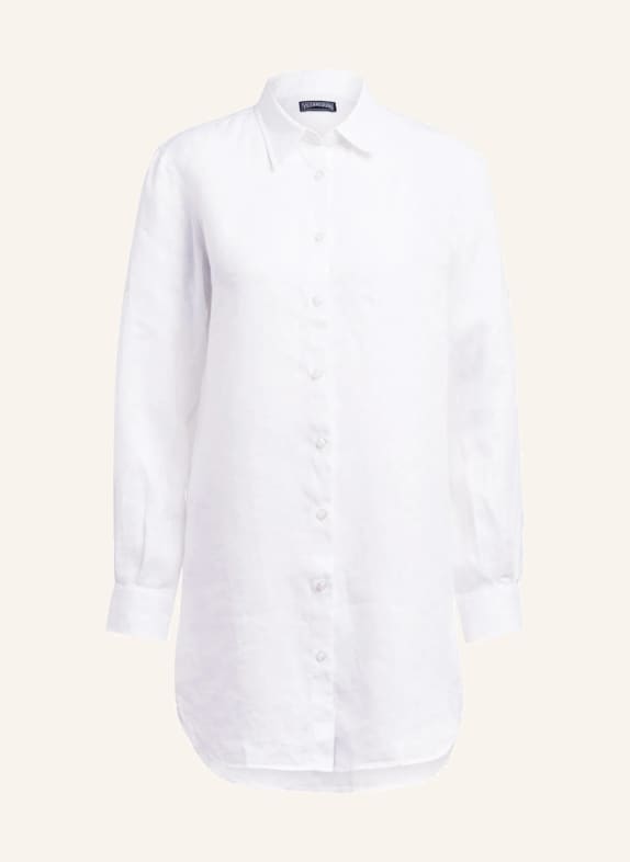 VILEBREQUIN Shirt dress FRAGANCE made of linen WHITE