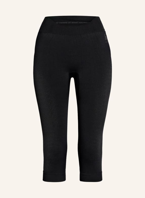 odlo Functional underwear trousers PERFORMANCE WARM ECO with cropped leg length BLACK/ GRAY