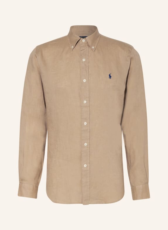 POLO RALPH LAUREN Linen shirt Custom Fit CAMEL