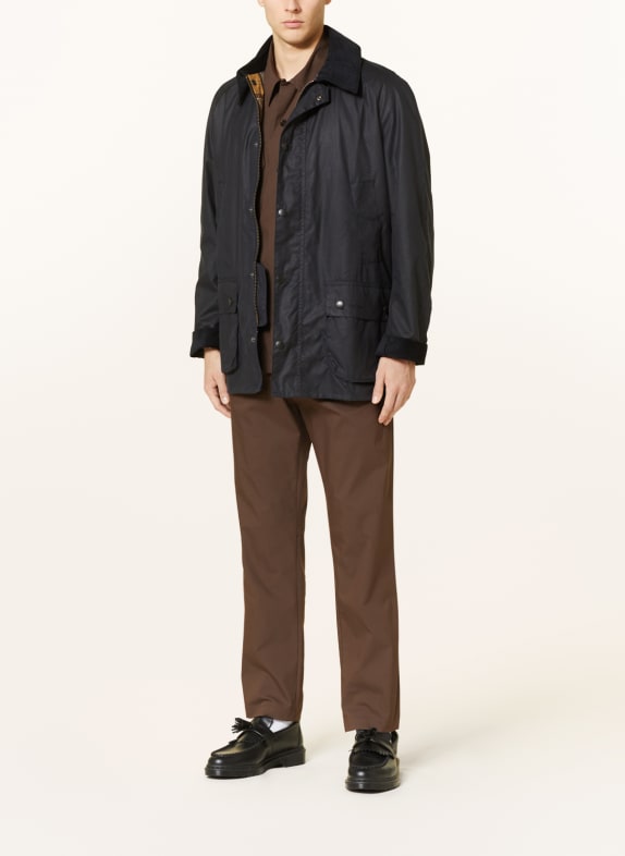 Barbour Fieldjack ASHBY WAX DONKERBLAUW