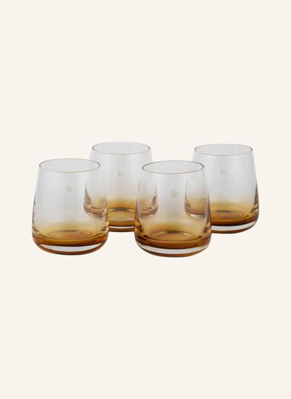 BROSTE COPENHAGEN Set of 4 drinking glasses AMBER DARK YELLOW