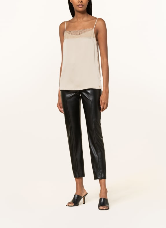 MARC CAIN Satin top with lace