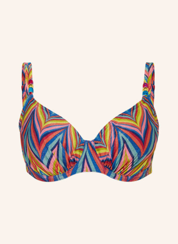 PrimaDonna Underwired bikini top KEA with glitter thread BLUE/ YELLOW/ ORANGE