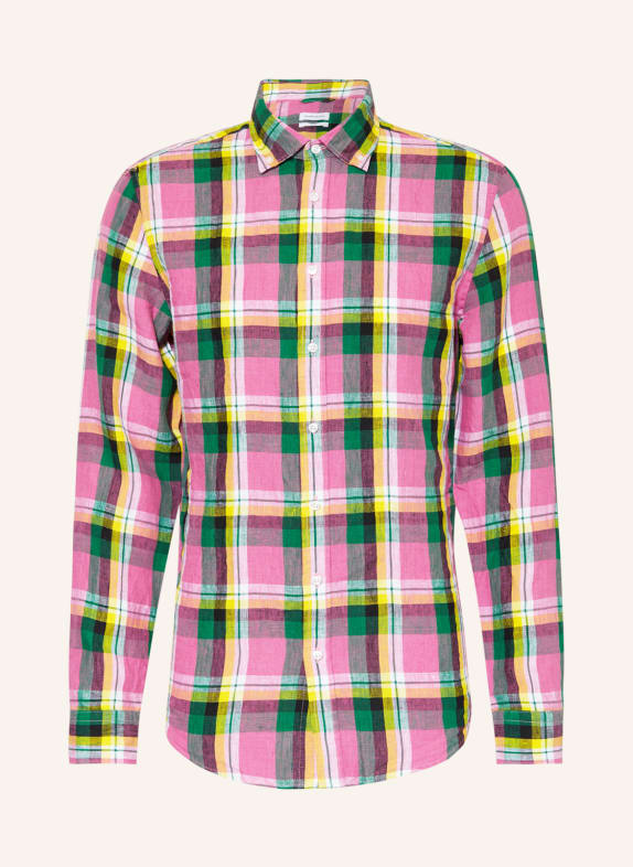 seidensticker Leinenhemd Slim Fit PINK/ GRÜN/ GELB