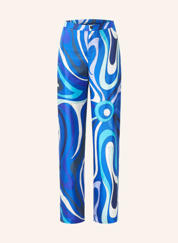 PUCCI Silk pants WHITE/ BLUE/ PURPLE