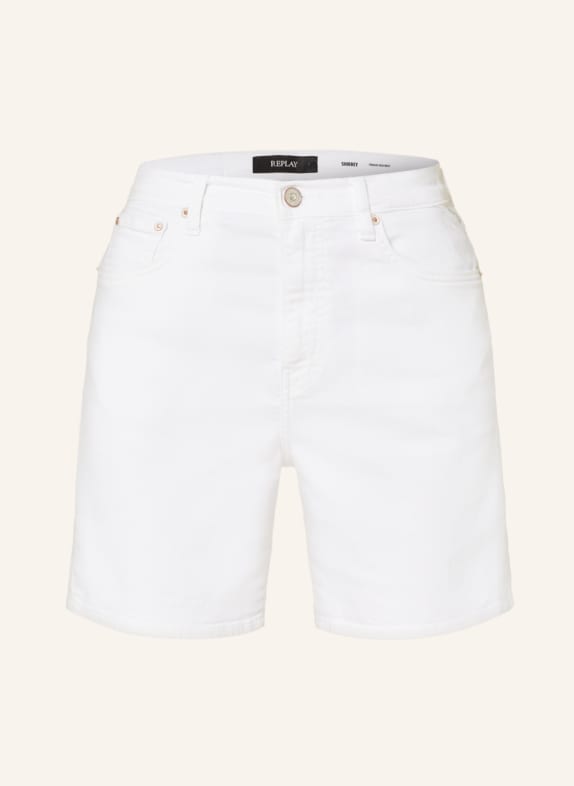 REPLAY Szorty jeansowe SHIRBEY 001 WHITE