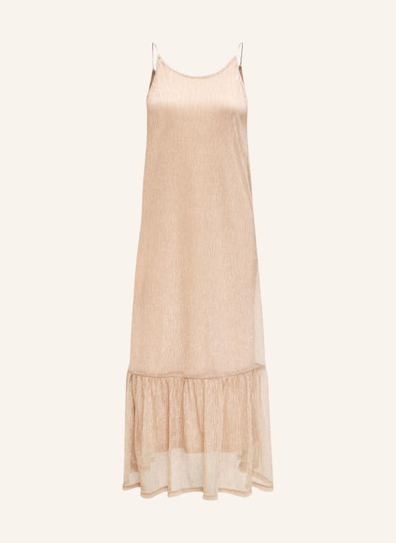 ONLY Pleated dress with glitter thread BEIGE