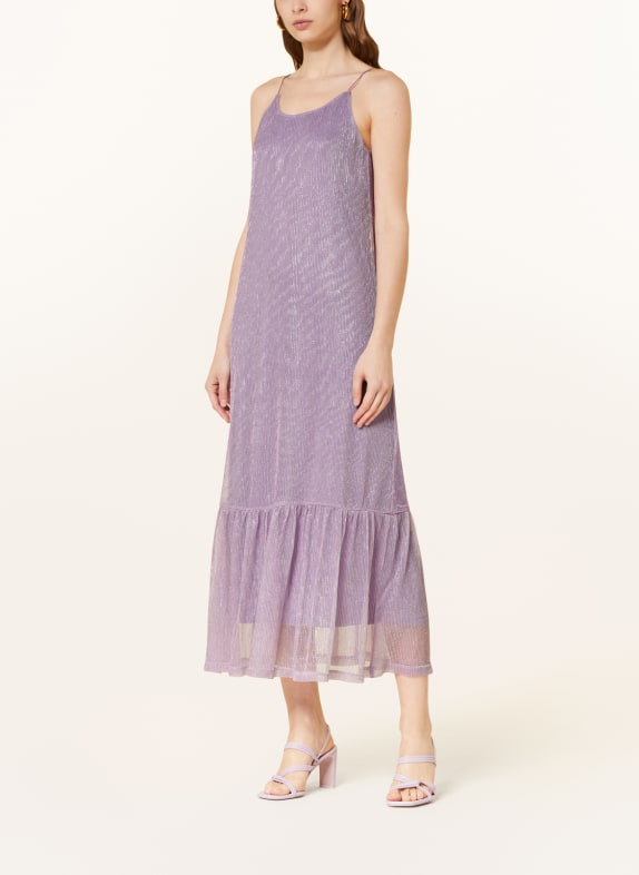 ONLY Pleated dress with glitter thread LIGHT PURPLE