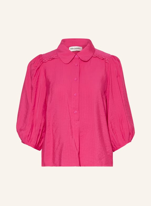 lollys laundry Shirt blouse TUNIS with 3/4 sleeves and broderie anglaise PINK