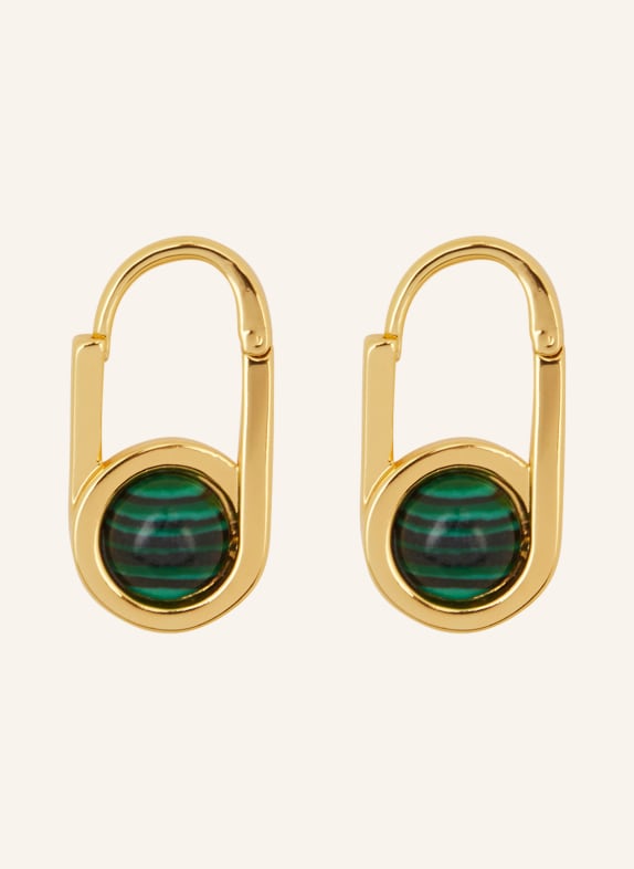 ZIMMERMANN Earrings TWISTED PIN GOLD/ GREEN