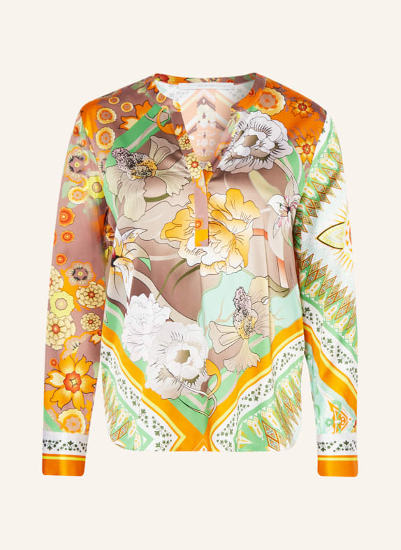 HERZEN'S ANGELEGENHEIT Shirt blouse in silk ORANGE/ TAUPE/ LIGHT GREEN