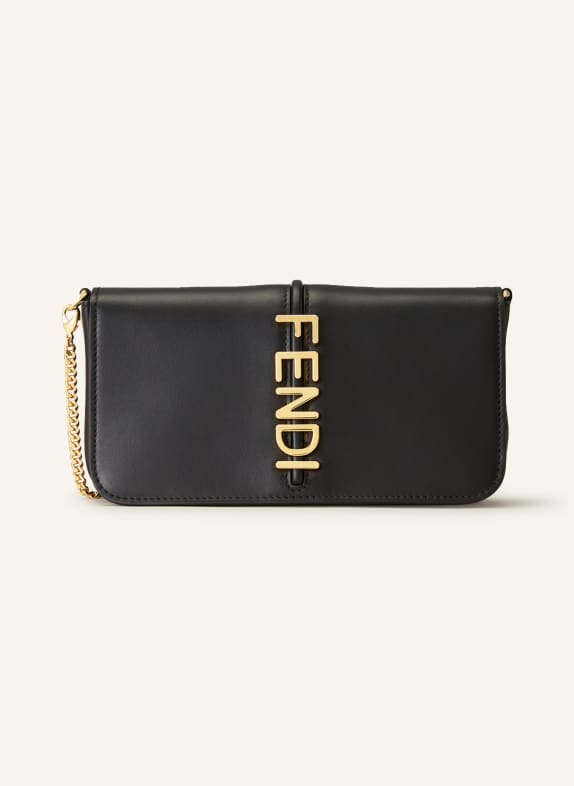 FENDI Neck wallet FENDIGRAPHY with pouch BLACK/ GOLD