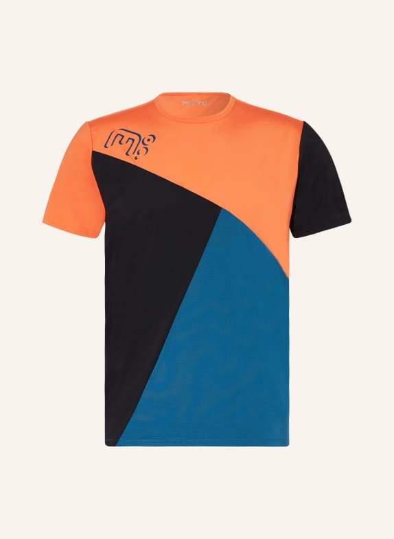 me°ru' T-shirt YUCATAT CZARNY/ NIEBIESKI/ POMARAŃCZOWY