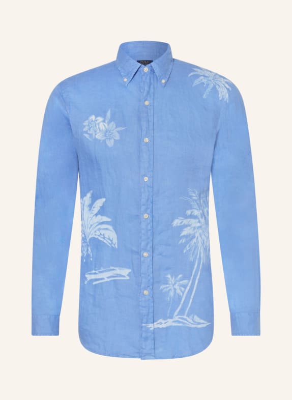 POLO RALPH LAUREN Linen shirt custom fit BLUE
