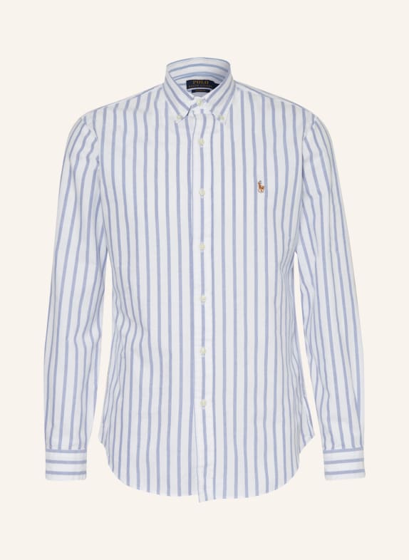 POLO RALPH LAUREN Shirt custom fit WHITE/ LIGHT BLUE