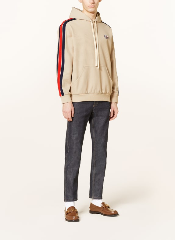 GUCCI Hoodie with tuxedo stripes