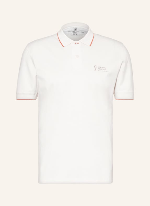 BRUNELLO CUCINELLI Koszulka polo z dżerseju slim fit ECRU