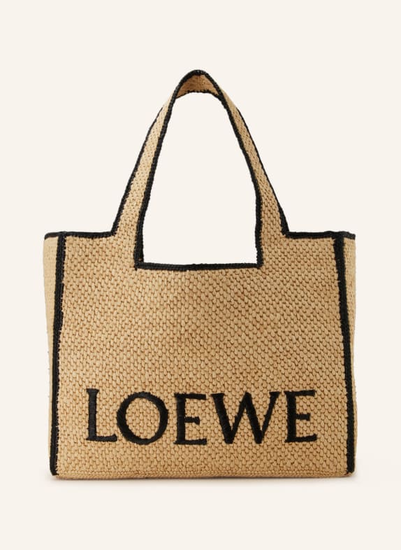 LOEWE Shopper FONT TOTE LARGE HELLBRAUN/ SCHWARZ