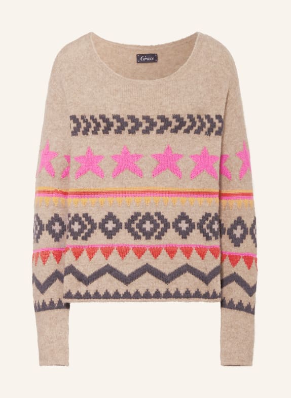 Grace Pullover BEIGE/ PINK/ DUNKELGRAU