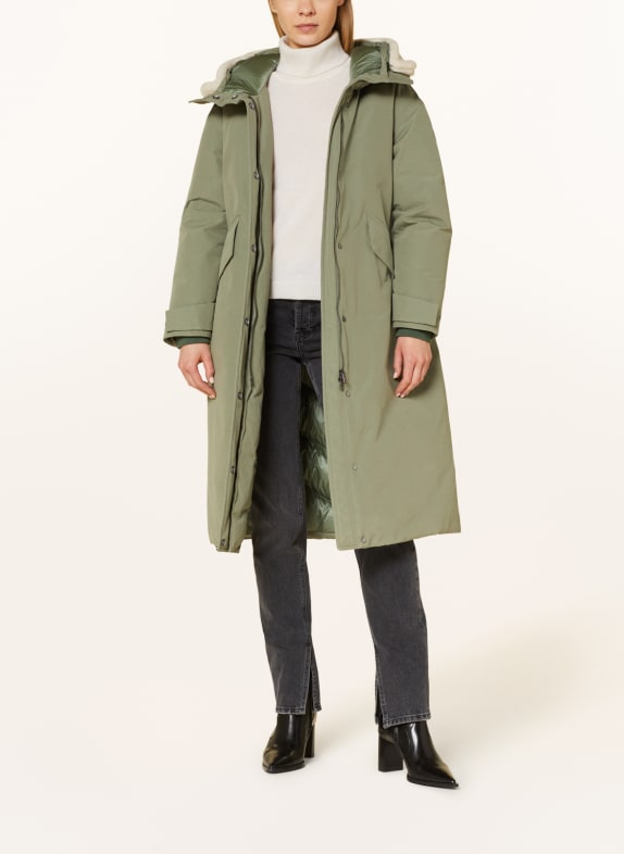 WOOLRICH Down parka with removable faux fur